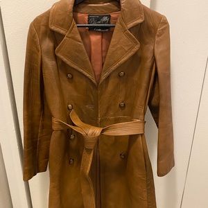 Vintage Leather Trench Coat - Women’s small